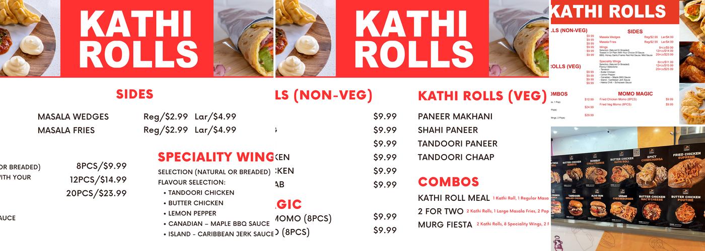 Kathi Rolls Waterloo Menu
