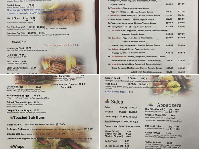 Watson Motor Inn Restaurant Menu