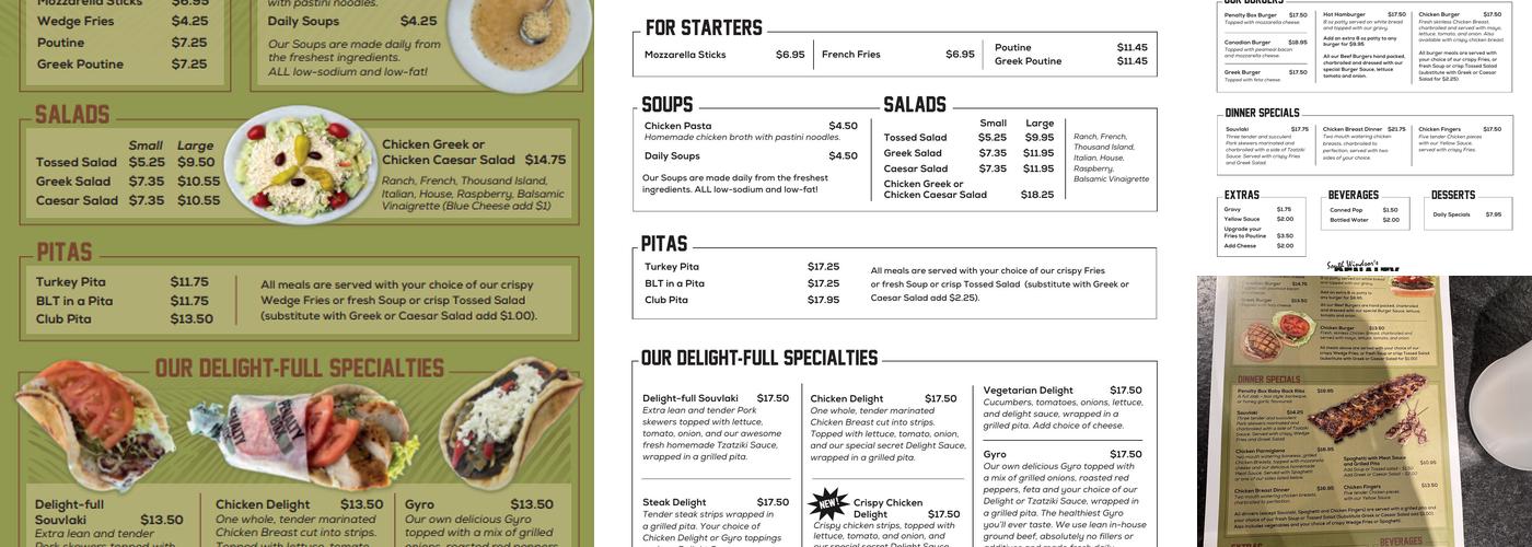 South Windsor's Penalty Box Menu