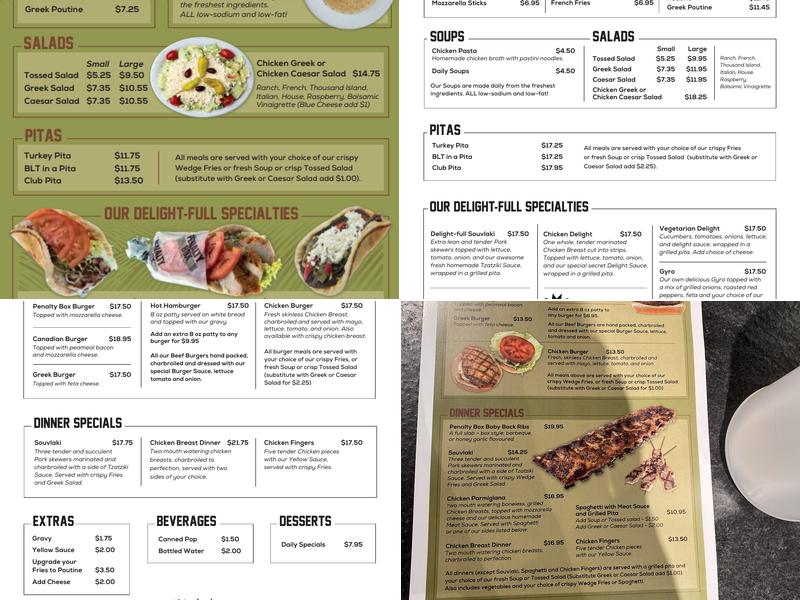 South Windsor's Penalty Box Menu