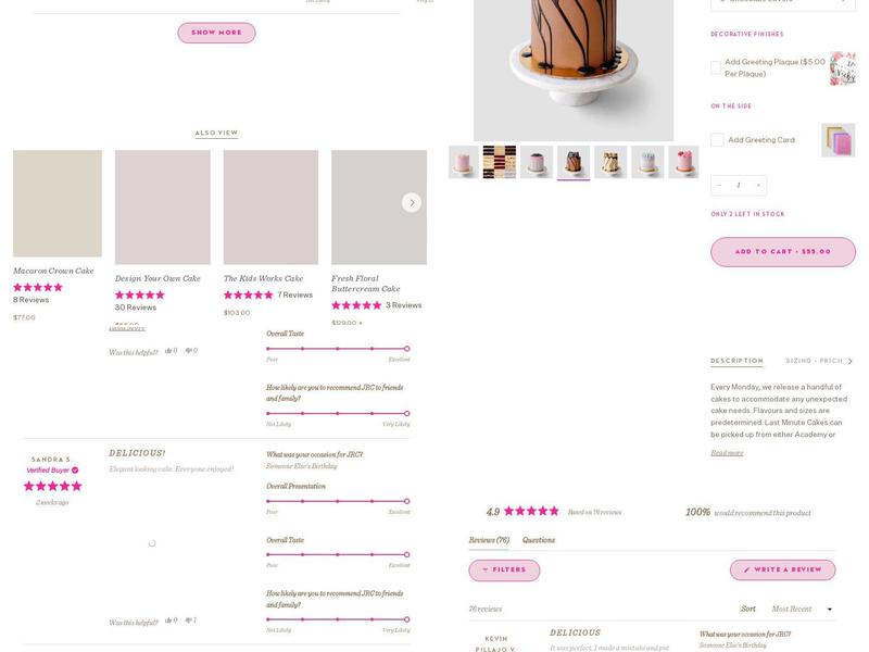 Jenna Rae Cakes Menu