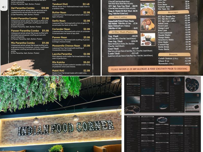 Indian Food Corner Menu