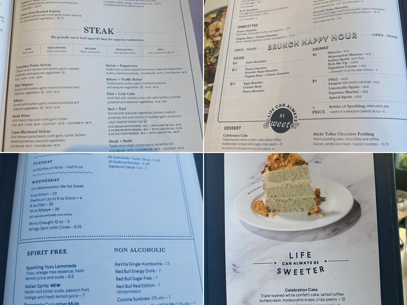 Earls Kitchen + Bar Menu