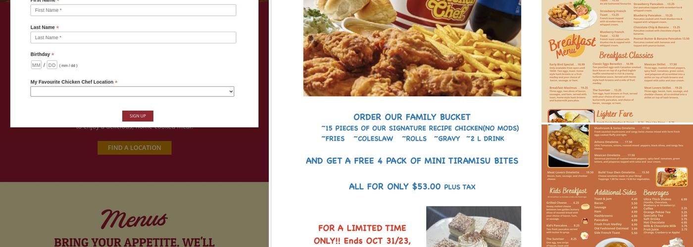 Chicken Chef Menu