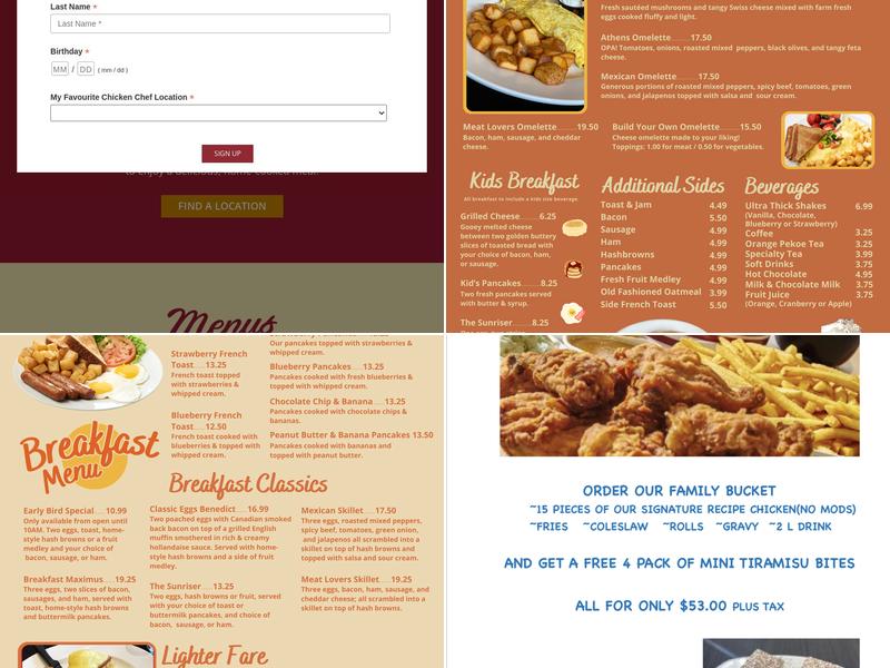 Chicken Chef Menu