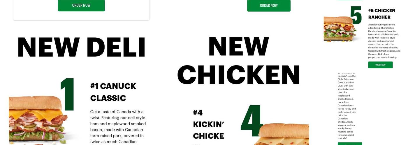 Subway Menu
