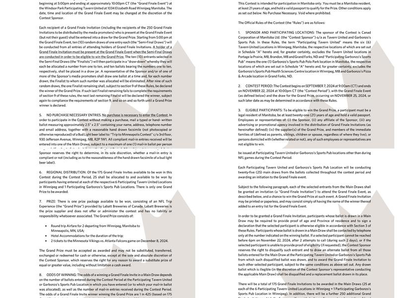 Garbonzo's Sports Pub HSC Menu