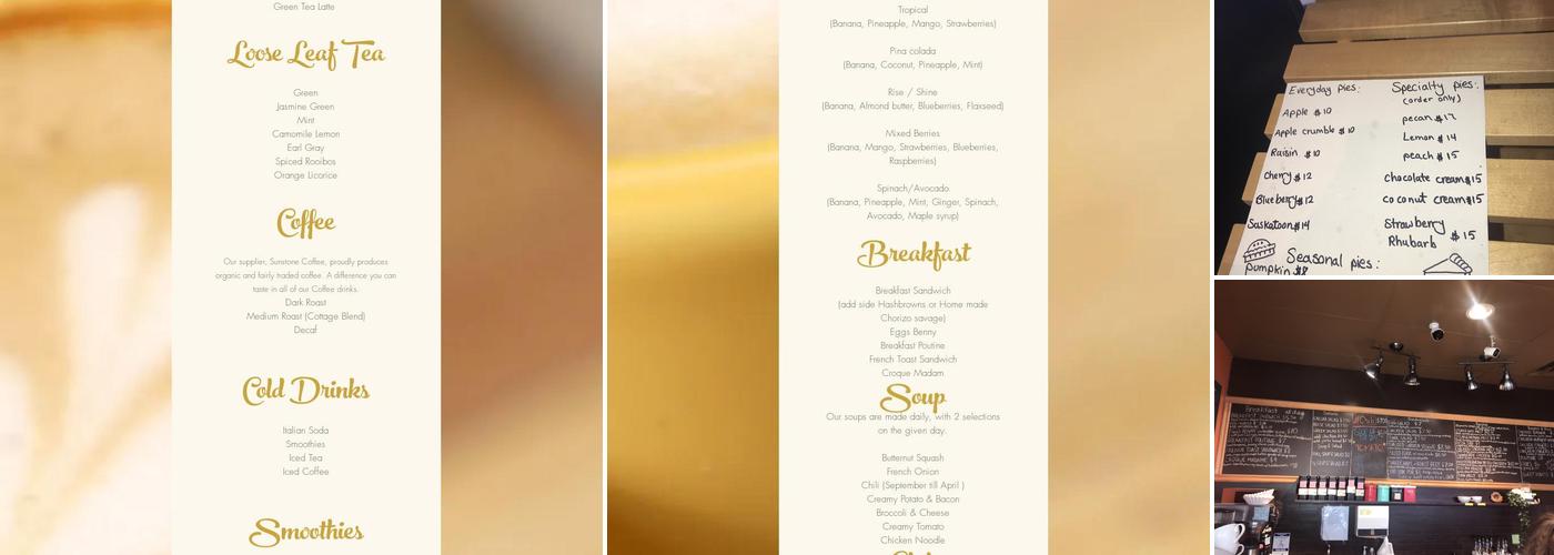 Cottage Bakery Menu