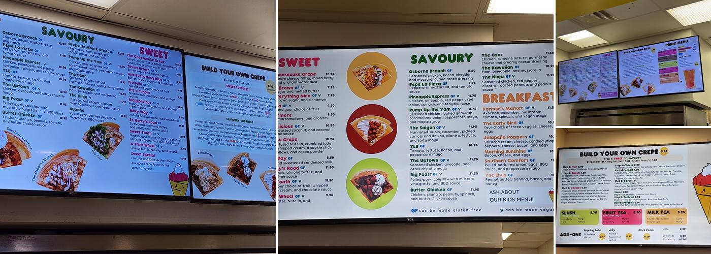 Kawaii Crepe Menu