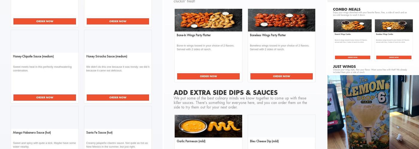 It's Just Wings Menu