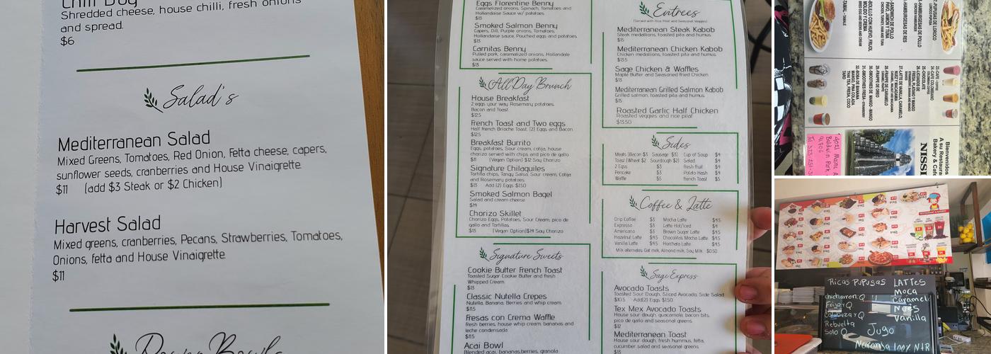 Nissi Restaurant Bakery and Cafe #2 Menu