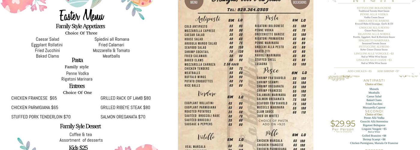La Bottiglia Italian Restaurant Menu