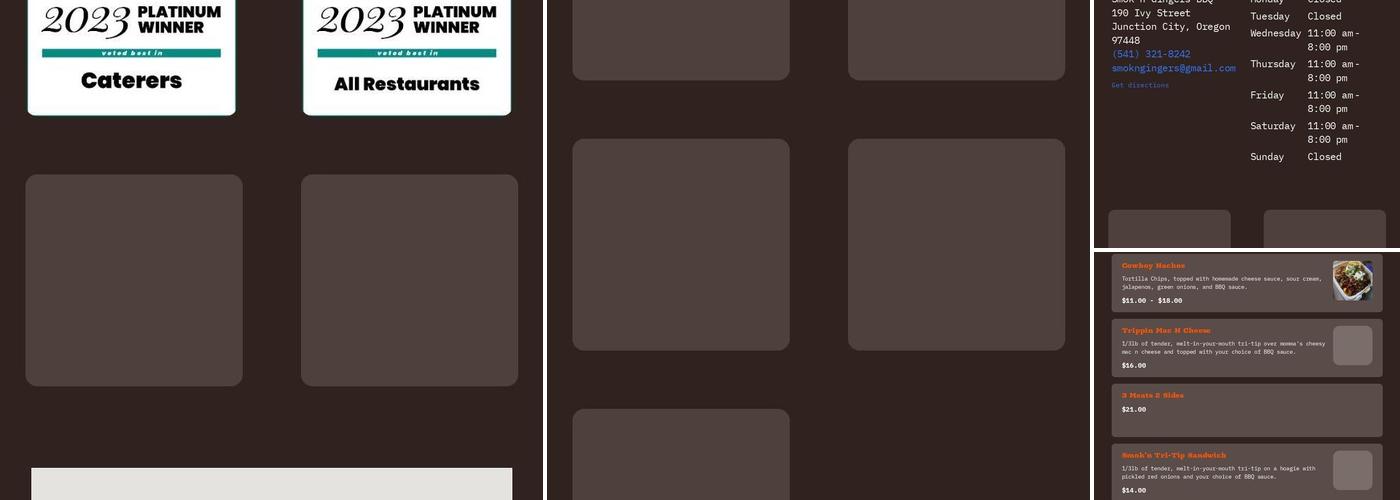 Smok'n Gingers BBQ Menu