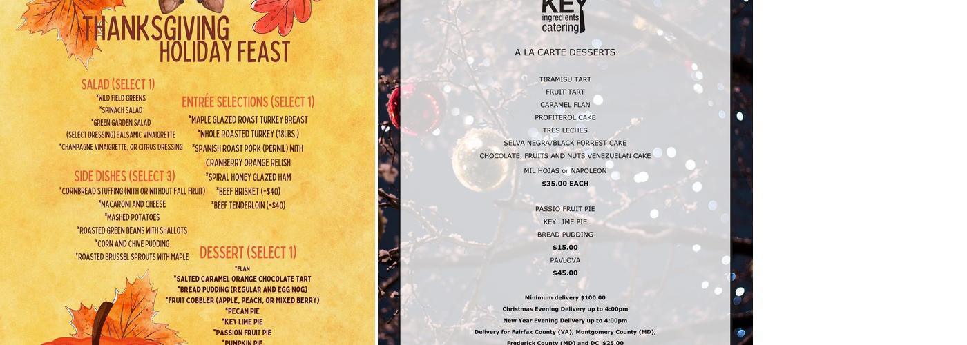 Key Ingredients Catering Menu