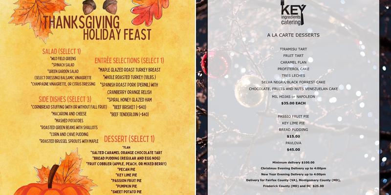 Key Ingredients Catering Menu