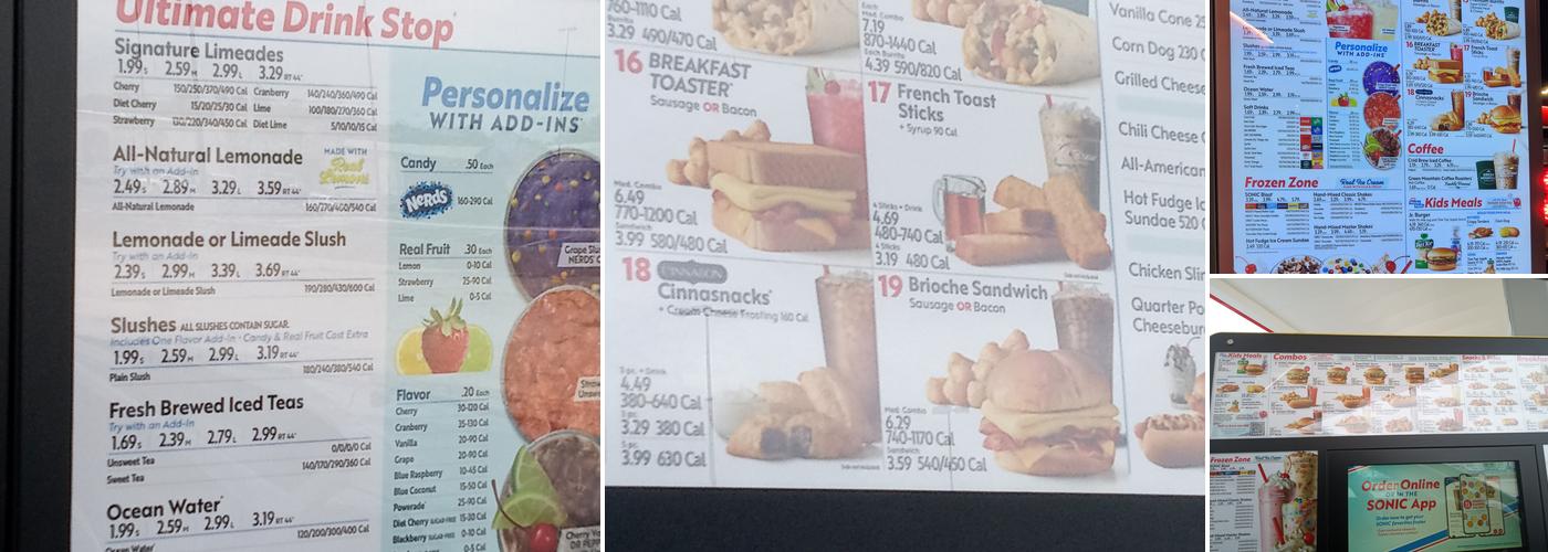 Sonic Drive-In Menu