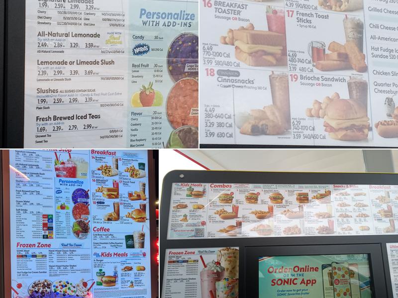 Sonic Drive-In Menu
