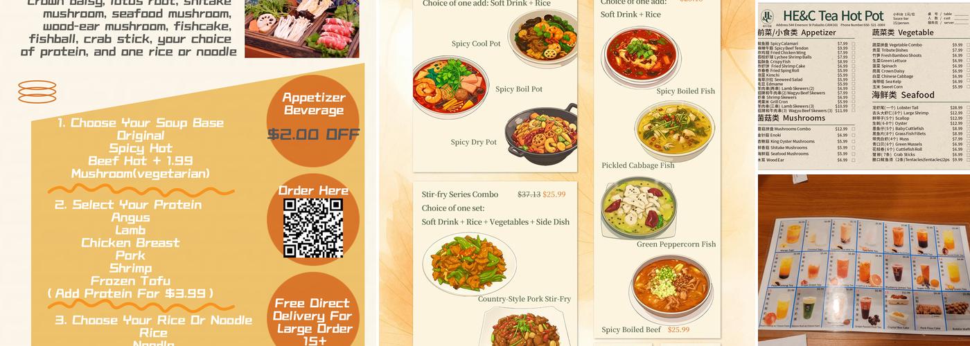 HE&C Tea + Pot Menu