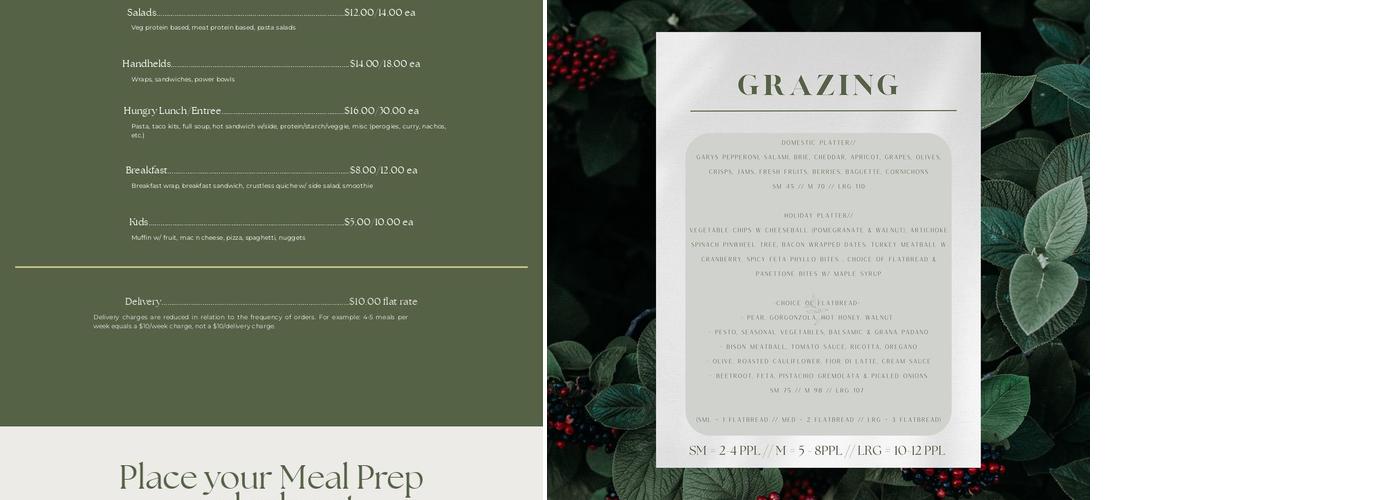 Sage & Plate // Private Dining and Catering Menu