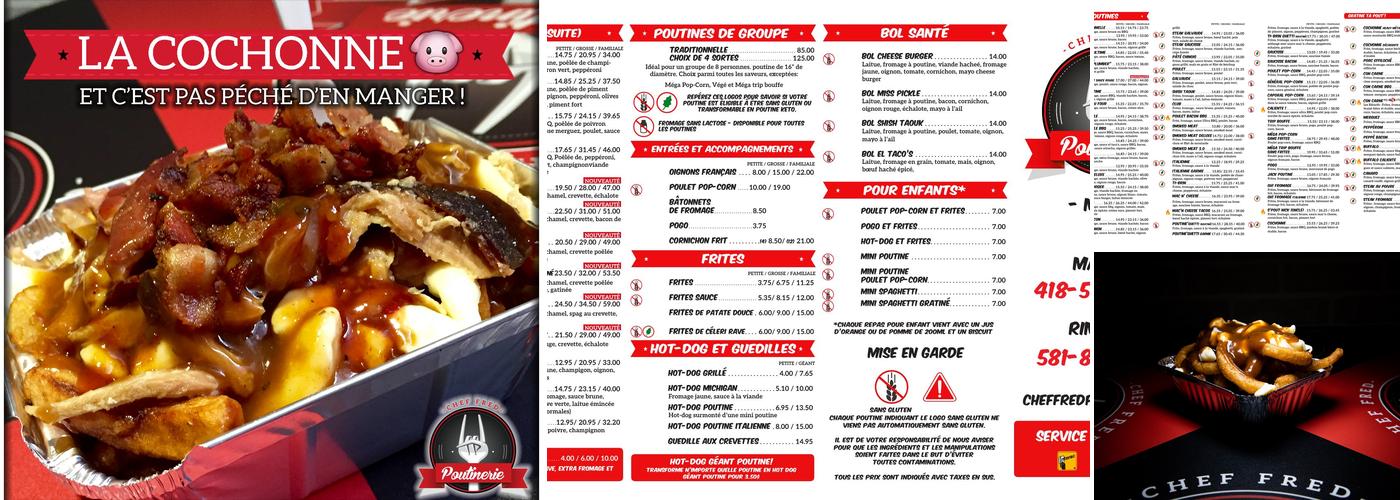 Chef Fred Poutinerie Menu