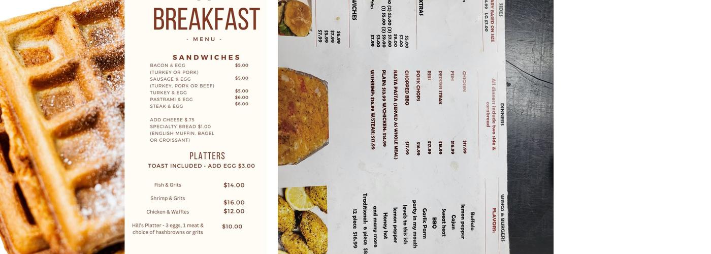 Hill’s Kitchen Menu