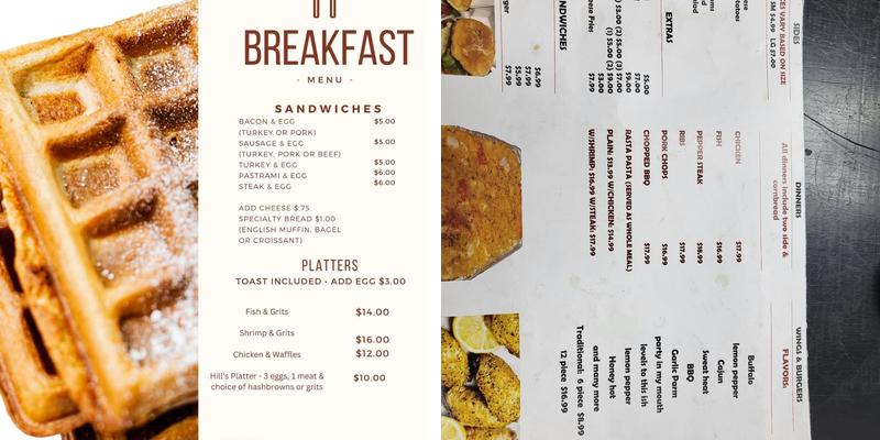 Hill’s Kitchen Menu