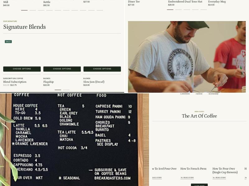 Break Coffee Roasters Menu
