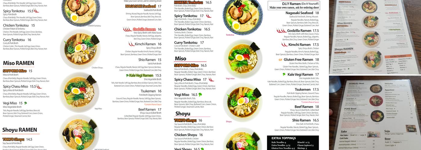 Sukiya Ramen Menu