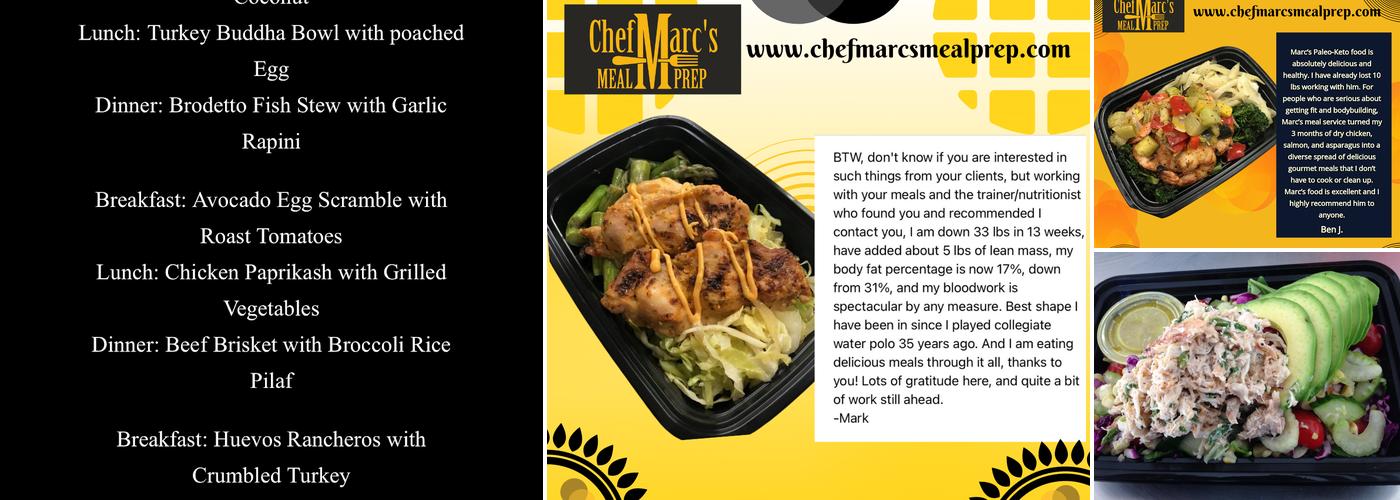 Chef Marc's Meal Prep Menu