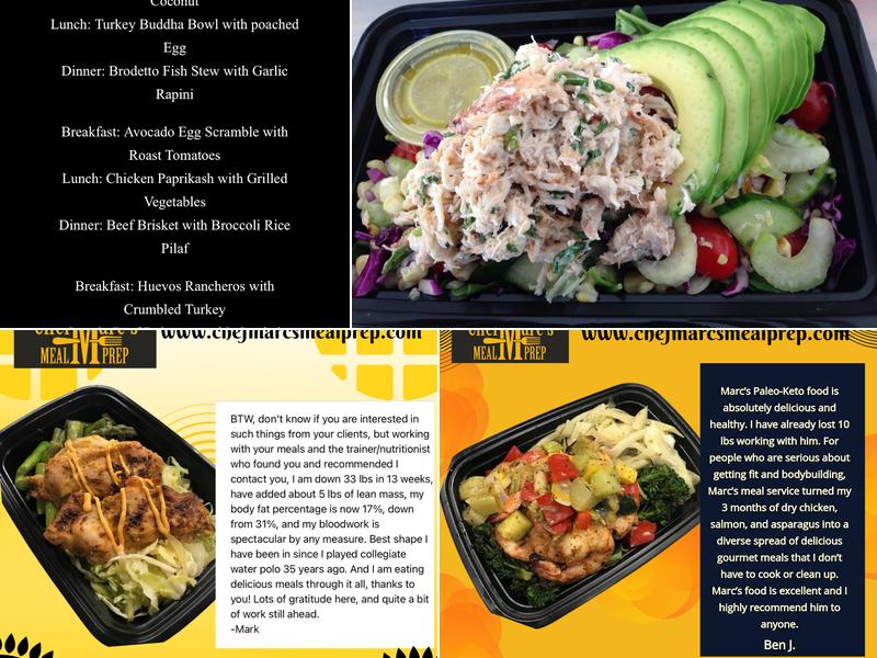 Chef Marc's Meal Prep Menu