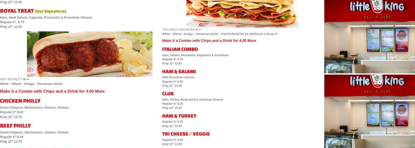 Little King Deli & Subs Menu