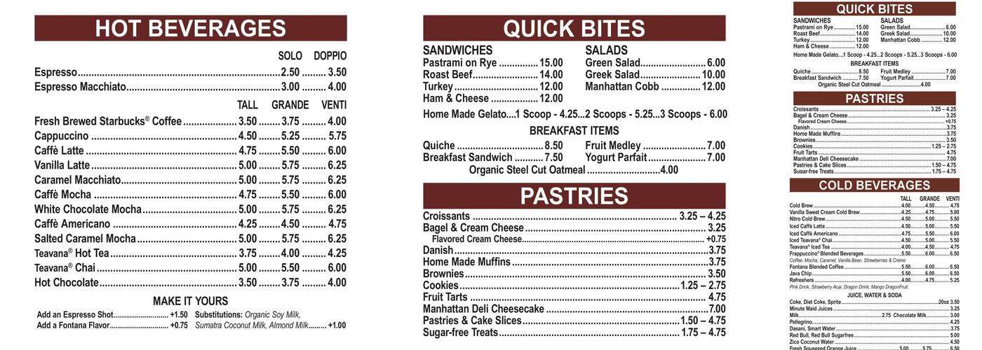 Atlantis Gourmet Grind Menu