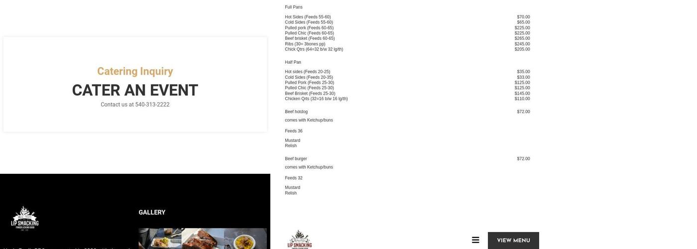 Uncle Fred's BBQ Smoke Shack Menu