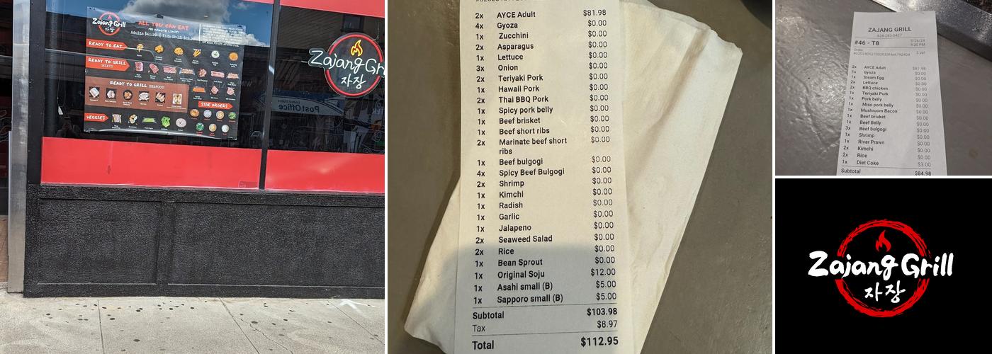 Zajang Grill Menu