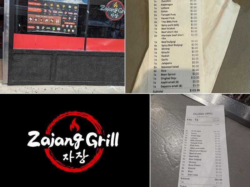Zajang Grill Menu