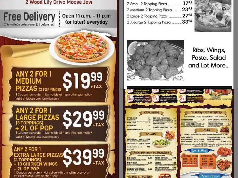 Trifon's Pizza Menu