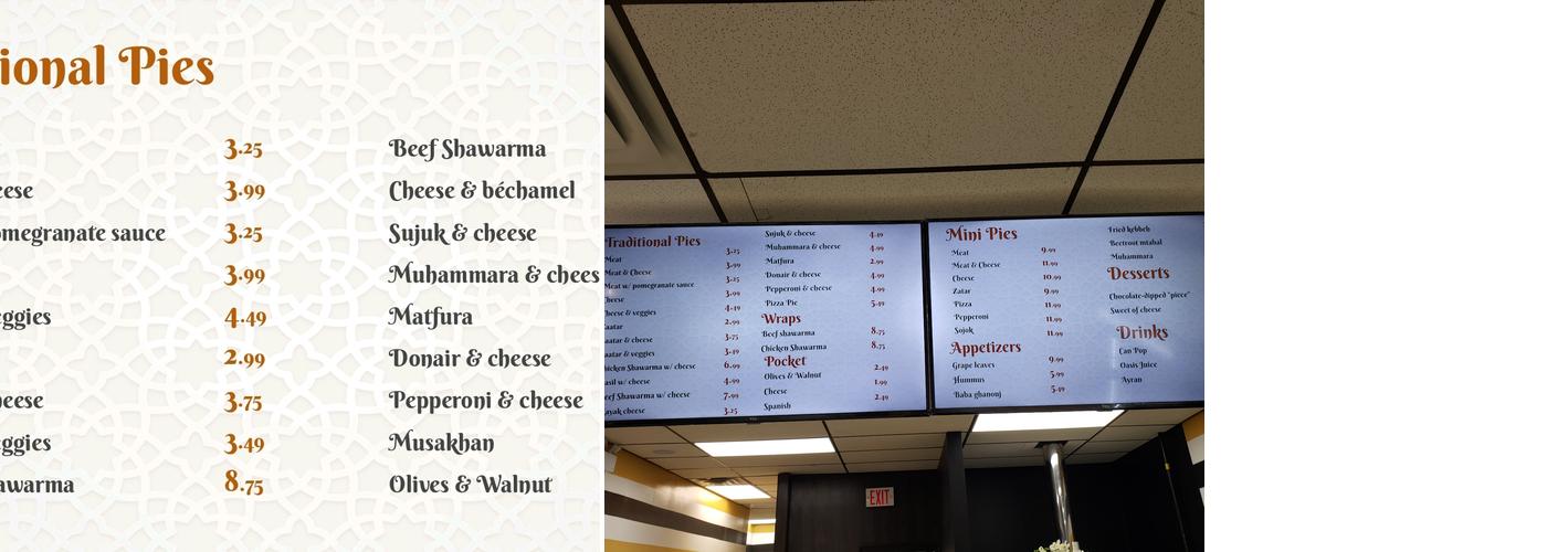 Jasmine bakery Menu