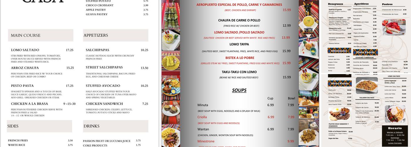 Kampawasi Tu Casa Menu