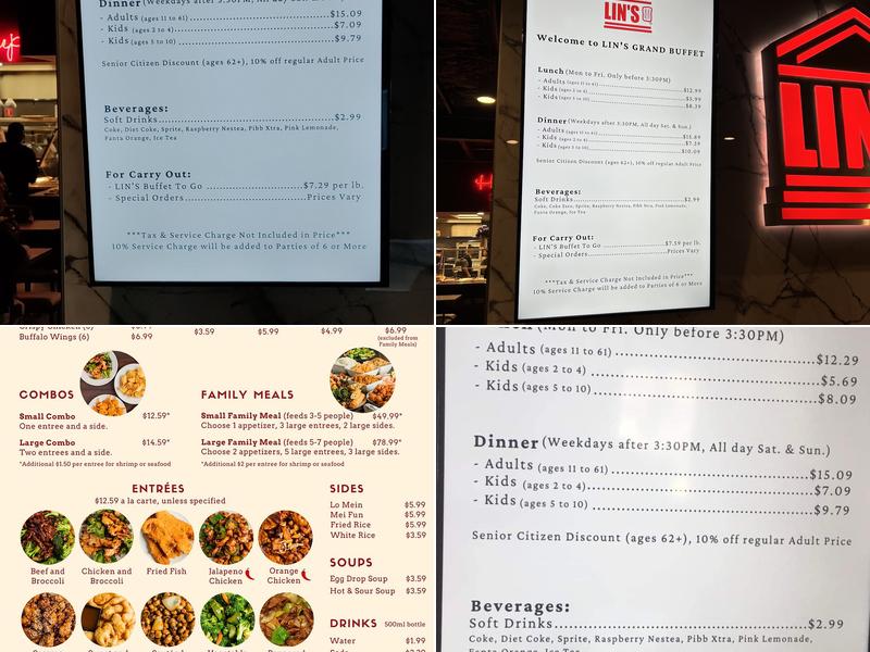 Lin's Grand Buffet Menu