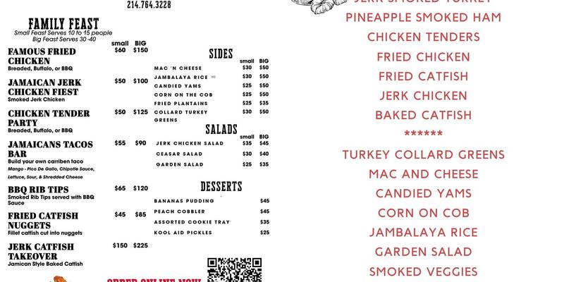 Dallas Dee's Place | Food Truck and Catering Menu