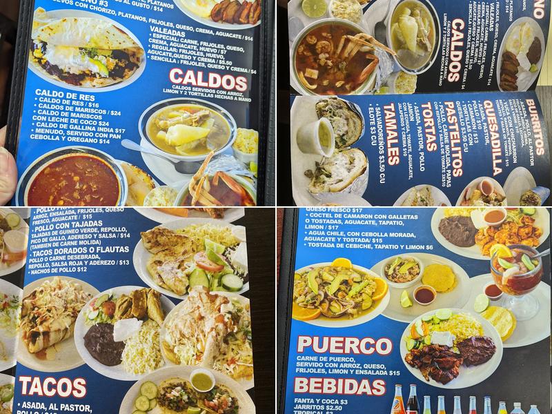 Comida salvadoreña Menu