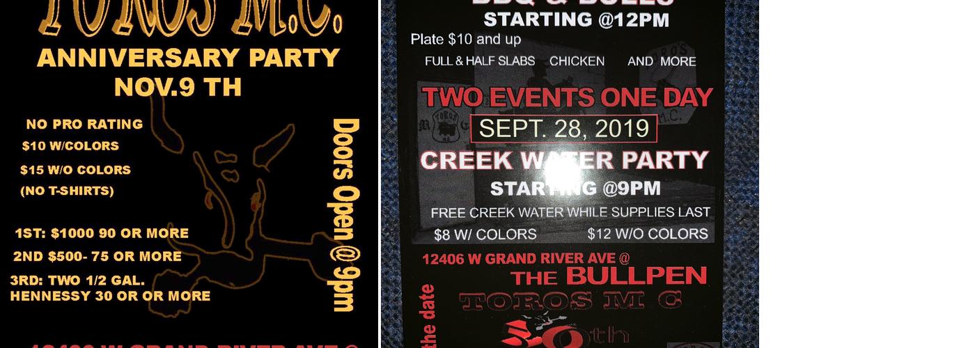 TOROS MC Clubhouse Menu