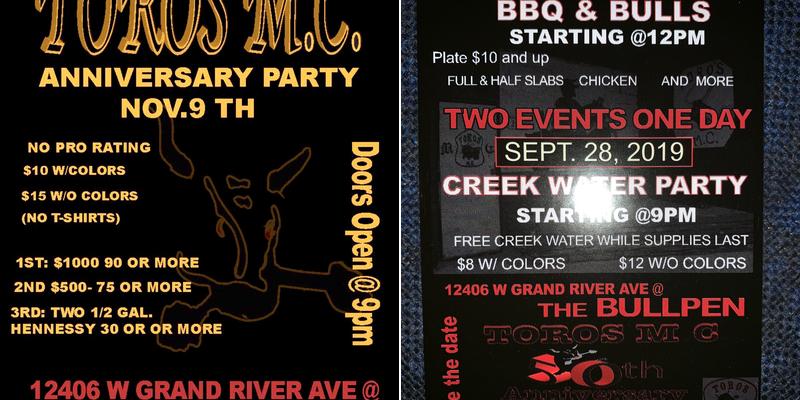 TOROS MC Clubhouse Menu