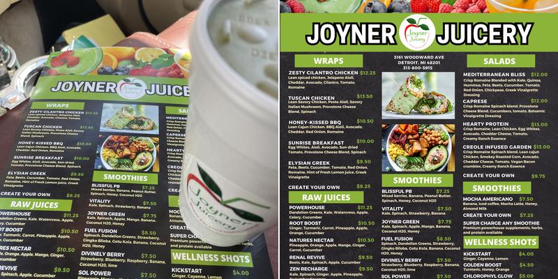 Joyner Juicery Menu