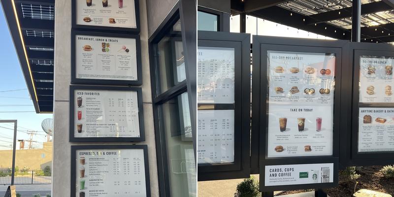 Starbucks Menu