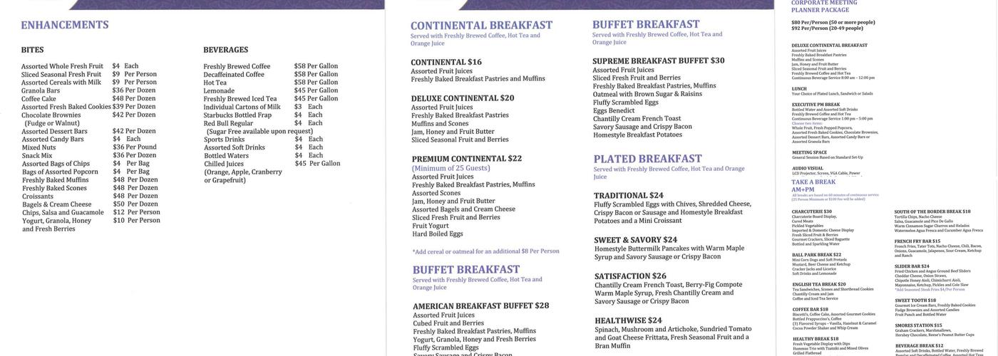 Garden Court Bistro Menu