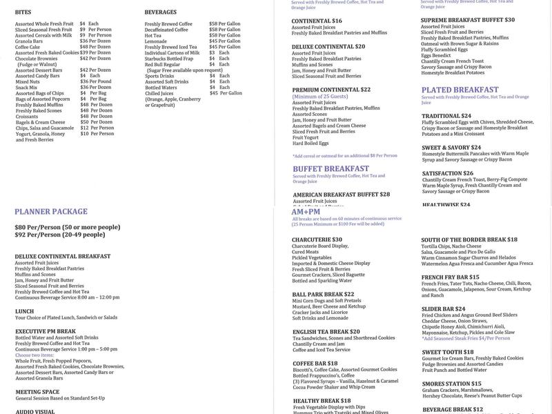 Garden Court Bistro Menu