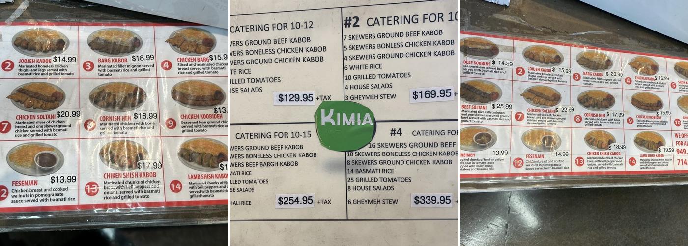 Kimia Menu