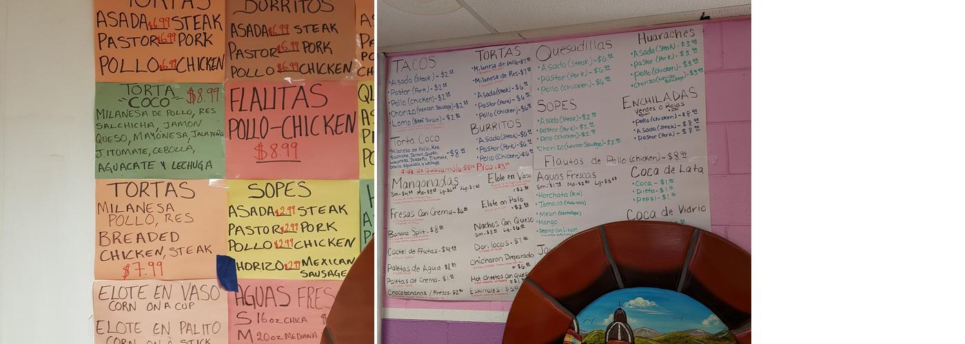 La Michoacana Coco Menu