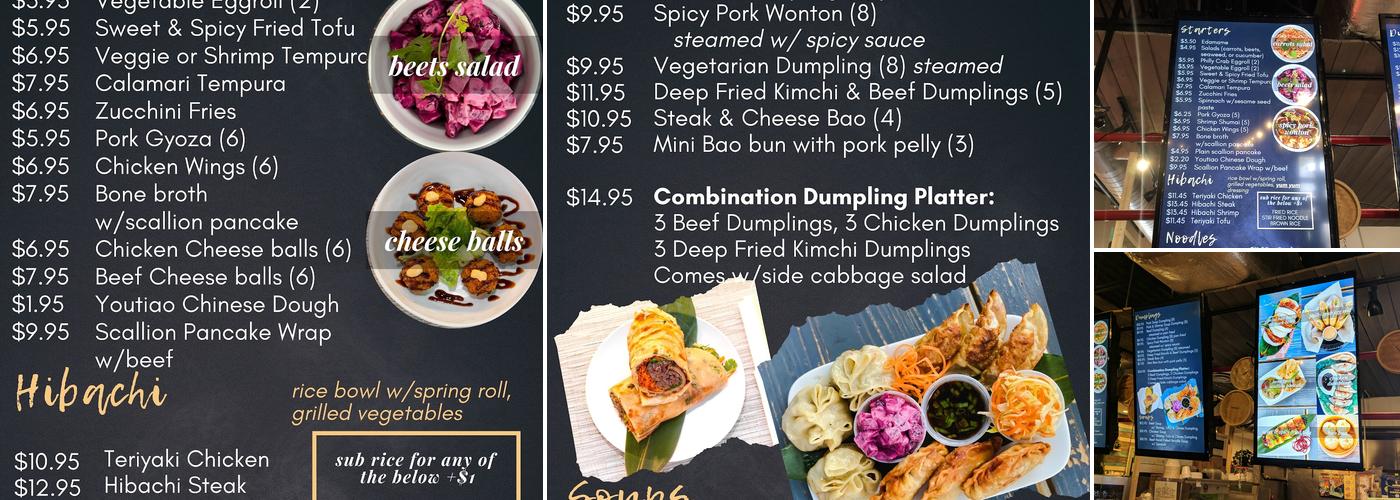 Bold Dumpling Menu